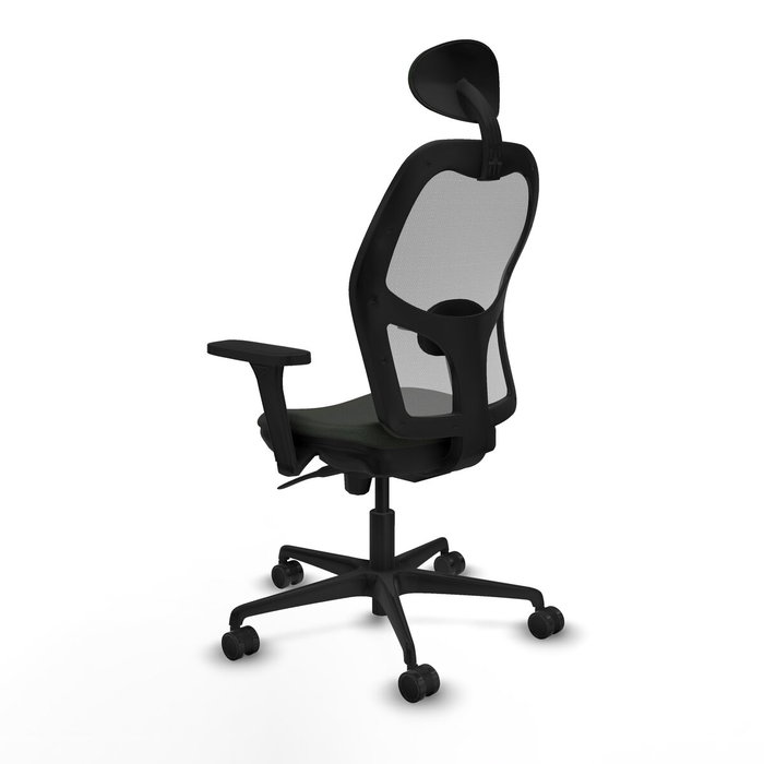 Piqueras y Crespo Chaise de Bureau avec Appui-tête 3D036N1 Noir
