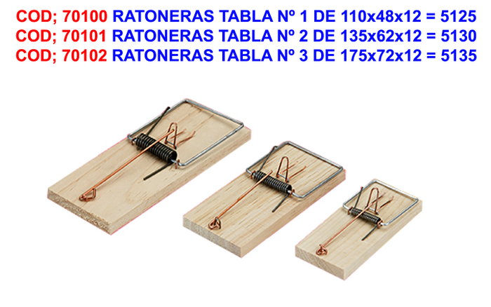 Tapette à rats planche 110x48x12 mm Tapette à rats planche 110x48x12 mm