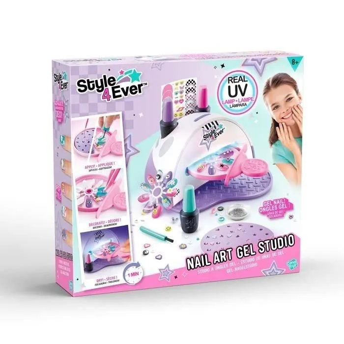 Canal Toys Studio à Ongles Gel 2 en 1 - Style For Ever OFG 241 - Lampe UV pour Manucure avec Moule Silicone pour Enfants - Rose