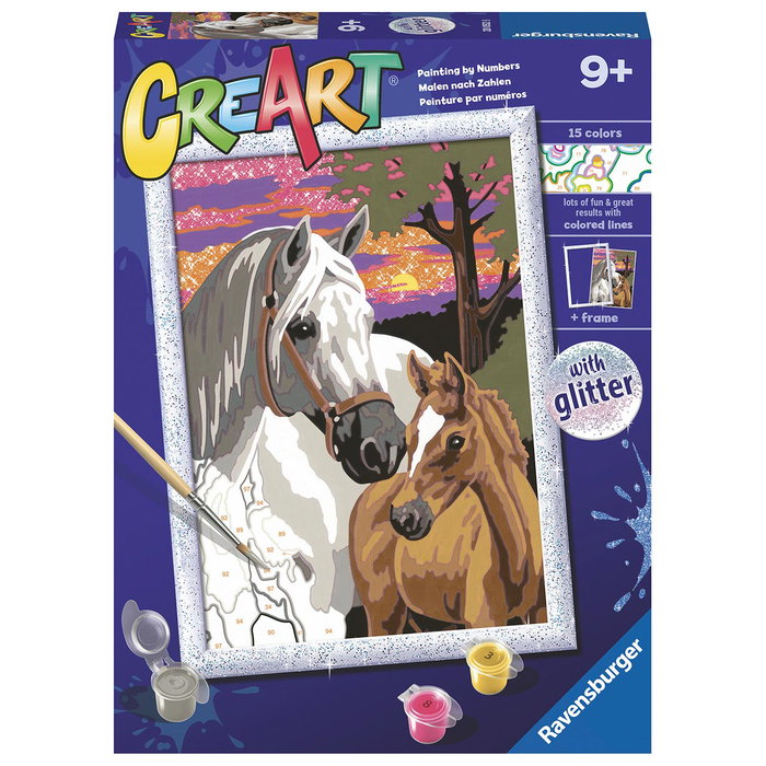 Ravensburger Creart Serie D Classic Tableau à Peindre par Numéros - Chevaux au Crépuscule - Puzzle Art pour Adultes et Enfants à partir de 9 Ans Ravensburger Creart Serie D Classic Tableau à Peindre par Numéros - Chevaux au Crépuscule - Puzzle Art pour Adultes et Enfants à partir de 9 Ans