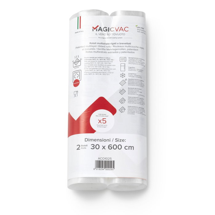 Magic Vac Pack de 2 rouleaux de mise sous vide 30cm x 6m ACO1025