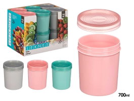 LEKNES Lot de 24 Boîtes de Conservation en Plastique 700 ml - Couvercles Transparents