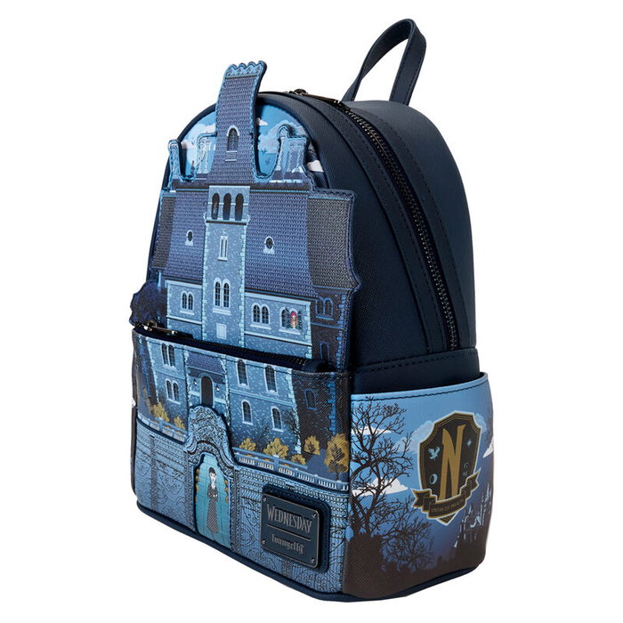 LOUNGEFLY Sac à dos Wednesday, Mochila Nevermore Academy Miercoles, Collection Loungefly