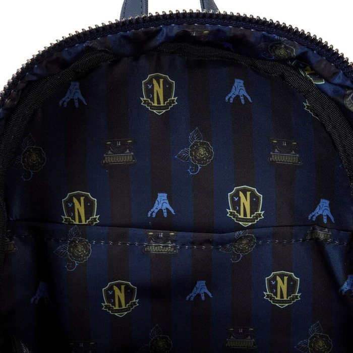 LOUNGEFLY Sac à dos Wednesday, Mochila Nevermore Academy Miercoles, Collection Loungefly