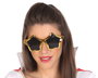 Lunettes étoile dorée unisexe adulte pour déguisement cantante disco, fête thématique ou carnaval - Look rétro et fun