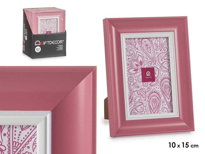 Giftdecor Porte-photos 10x15 cm Rose avec Cadre en Plastique et Verre 18x23 cm (Set de 24) Giftdecor Porte-photos 10x15 cm Rose avec Cadre en Plastique et Verre 18x23 cm (Set de 24)