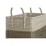 Set de basket Home ESPRIT Blanc Noir Naturel Herbier marin Boho 44 x 25 x 38 cm 2 Pièces
