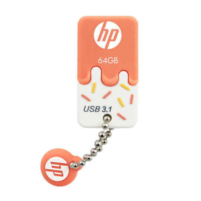 Clé USB HP HPFD778O-64 Orange 64 GB 75 MB/s (1 Unité) Clé USB HP HPFD778O-64 Orange 64 GB 75 MB/s (1 Unité)