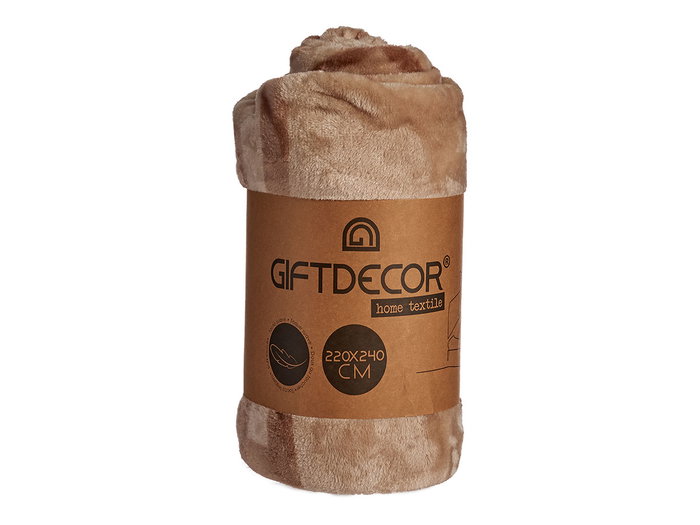 GIFTDECOR Manta Raschel Beige 220x240cm GIFTDECOR Manta Raschel Beige 220x240cm