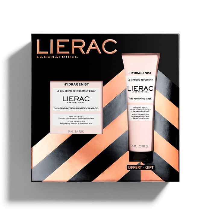 Lierac Coffret Gel-crème Hydratant Hydragenist 3 pièces - Gel Crème 50ml + Masque 75ml, 98% Ingrédients Naturels, Peaux Normales à Mixtes