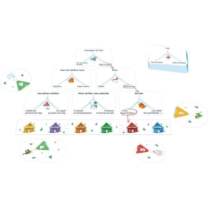 Asmodee Left Right Dilemma - Slippery Slope, jeu d'ambiance coopératif pour adultes, dilemmes déjantés, idéal soirées entre amis, langue française