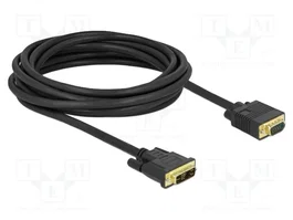 DELOCK Câble DVI-A (12+5) vers VGA, single link, 5m, noir