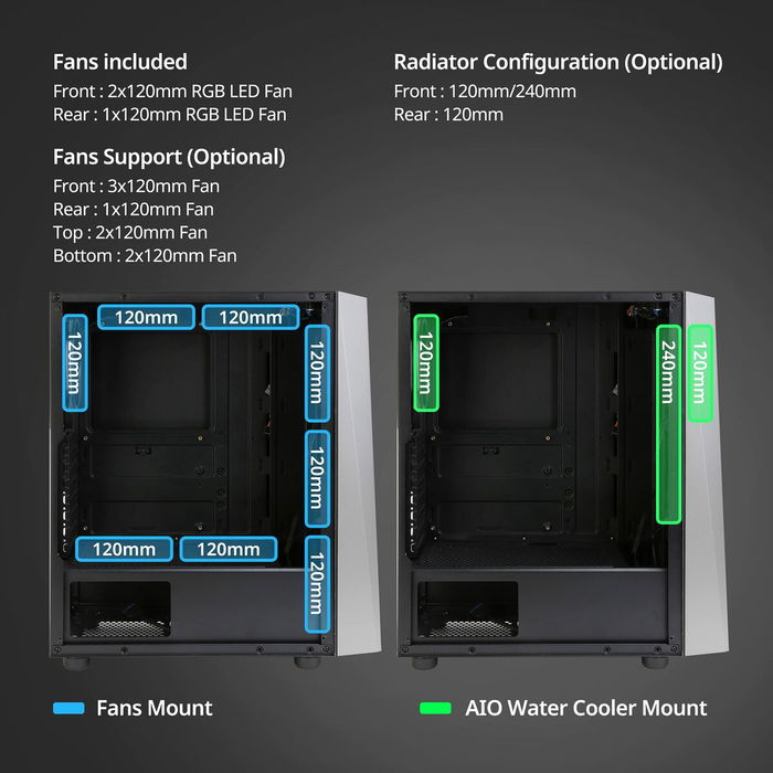 Boîtier ATX semi-tour Zalman S4 Plus Noir