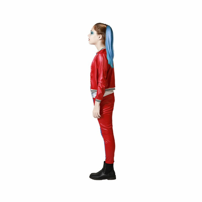 atosa Déguisement Arlequina Enfant Bleu avec Veste, T-shirt et Pantalon Rouge et Bleu