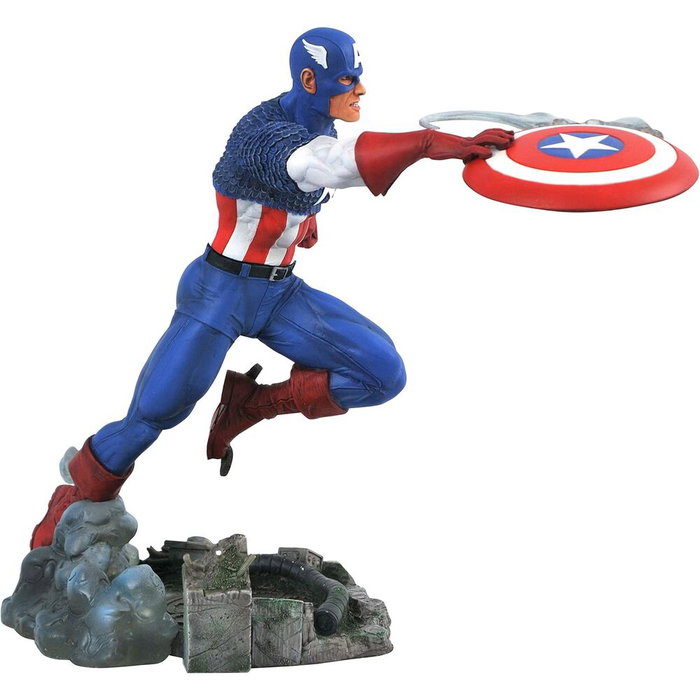 DIAMOND SELECT Statue Captain America Marvel Comics Gallery PVC 25 cm, Conçue par Nelson X. Asencio et Sculptée par Jean St. Jean