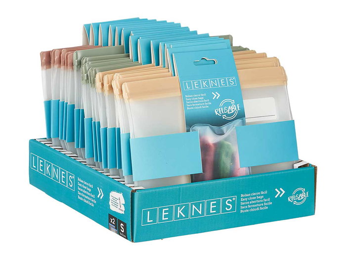 LEKNES Set de 2 sacs de rangement fermeture facile assortis 3 couleurs petit LEKNES Set de 2 sacs de rangement fermeture facile assortis 3 couleurs petit