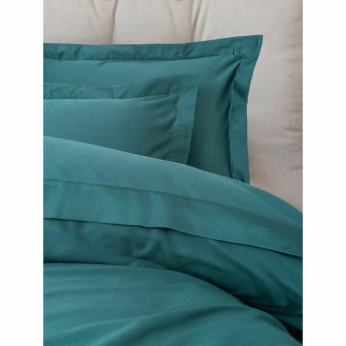 Parure de couette en satin de coton bleu pétrole, 220 x 240 cm Parure de couette en satin de coton bleu pétrole, 220 x 240 cm