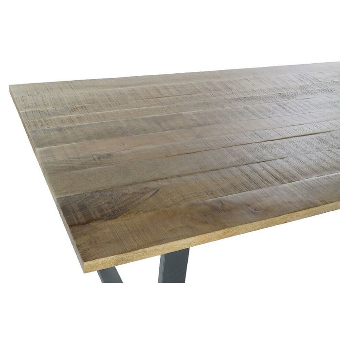 Table de Salle à Manger Home ESPRIT Noir Naturel Métal Bois de manguier 200 x 100 x 76 cm