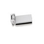 Emuca Charnière pour porte en verre avec garniture, charnière horizontale avec embout de 40mm, pour porte de 8-12mm, aluminium et acier, gris métallique