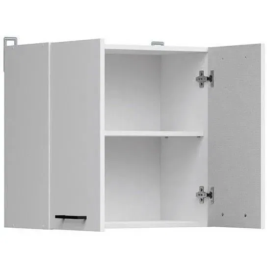 Junona Meuble haut de cuisine avec 2 portes battantes, 60 cm de large, blanc brillant - Réf. Meuble haut 60 cm