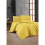 Parure de lit en coton renforcé 117gr/m2, 1 housse de couette 240 x 220 cm + 2 taies d'oreiller 60 x 60 cm - Jaune foncé