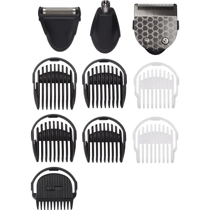 Babyliss MEN MT727E - Tondeuse multifonction 10 en 1 - Lames carbone-titane - Autonomie 60 min - Rasoir, coupe nez et oreilles