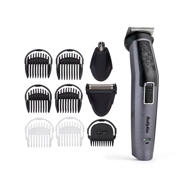 Babyliss Tondeuse à barbe 10 en 1 MT727E, lames Carbone et Titane, Usage Corps, Barbe, Nez, Oreilles, Autonomie 60 min Babyliss Tondeuse à barbe 10 en 1 MT727E, lames Carbone et Titane, Usage Corps, Barbe, Nez, Oreilles, Autonomie 60 min