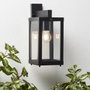 Brilliant Applique extérieure GAIA descendante noir métal/verre E27 1x60W