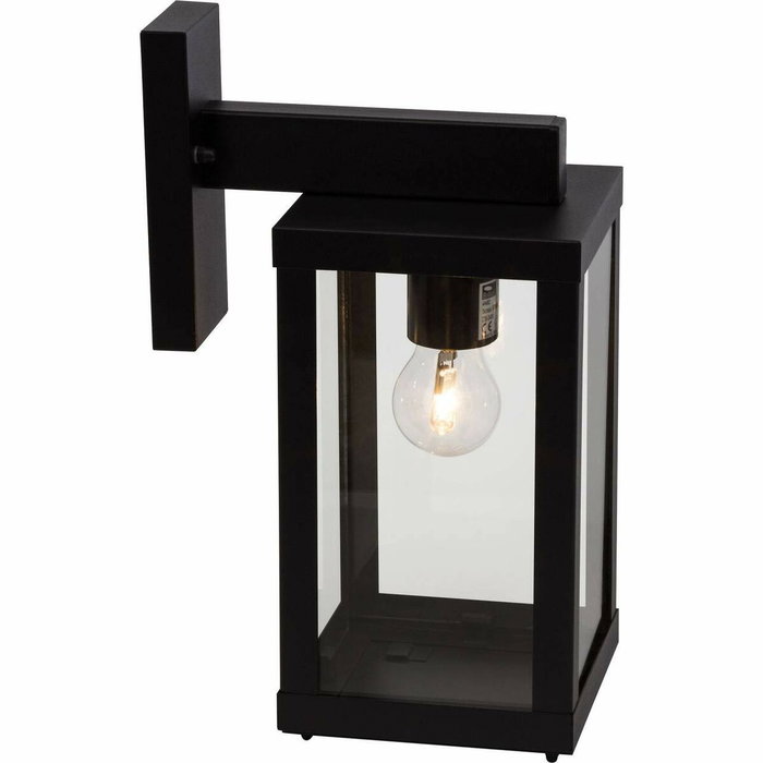 Brilliant Applique extérieure GAIA descendante noir métal/verre E27 1x60W