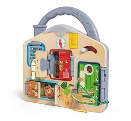 Hape - Plateau de jeu Bloquea y aprende avec lumières, jeu éducatif pour enfants à partir de 3 ans, dimensions 29.5 x 29 x 6 cm