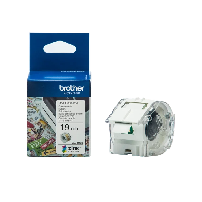 Brother CZ-1003 Rouleau d'étiquettes couleur 19mm x 5m Blanc