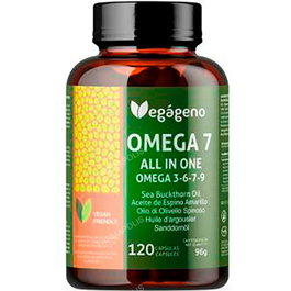 VEGAGENO OMEGA 7 ALL IN ONE OMEGA 3 6 7 9 huile d'argousier 120 cap.