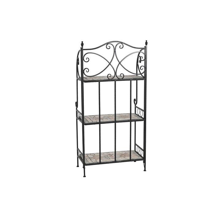Étagère Home ESPRIT Noir Multicouleur Céramique Forge 3 Etagères 54 x 29 x 121 cm 58 x 31,5 x 117 cm