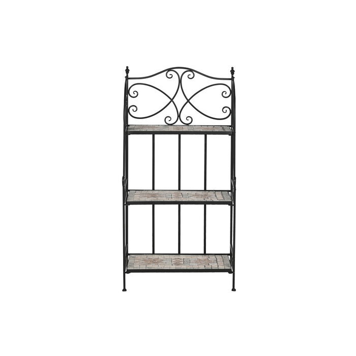 Étagère Home ESPRIT Noir Multicouleur Céramique Forge 3 Etagères 54 x 29 x 121 cm 58 x 31,5 x 117 cm