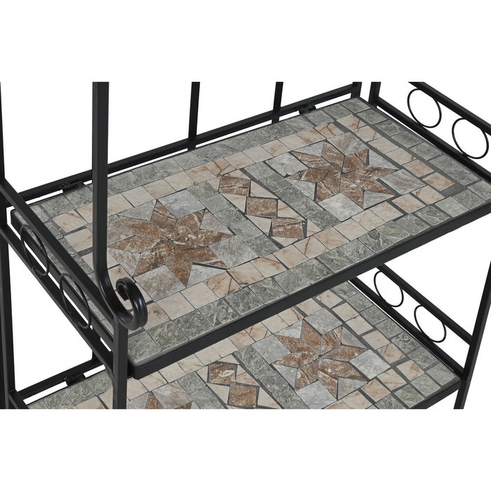 Étagère Home ESPRIT Noir Multicouleur Céramique Forge 3 Etagères 54 x 29 x 121 cm 58 x 31,5 x 117 cm