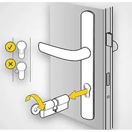 Yale Cylindre Demi-Tour de Serrure Sécurité 6 Goupilles YC1000+, Débrayable, Nickelé, 30x10 mm avec 4 Clés Réversibles