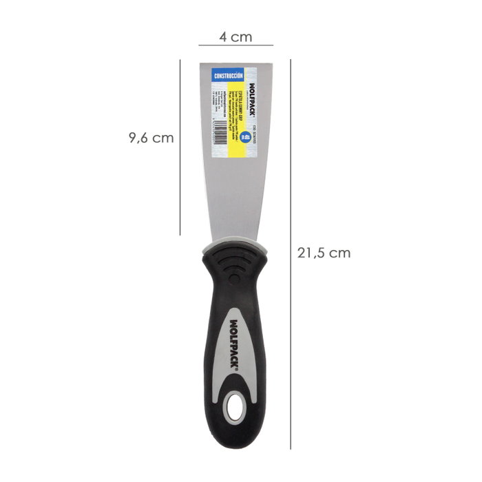 WOLFPACK LINEA PROFESIONAL Spatule Manche Gummy Grip Lame 40 mm