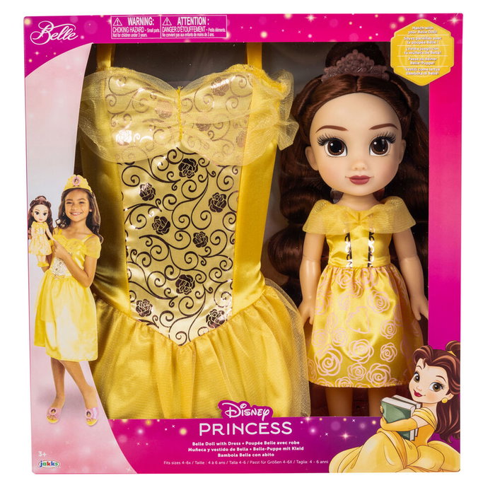 JAKKS PACIFIC - Poupée Bella avec Costume La Belle et la Bête Disney - Poupée 38 cm - Costume Taille 4-7 ans JAKKS PACIFIC - Poupée Bella avec Costume La Belle et la Bête Disney - Poupée 38 cm - Costume Taille 4-7 ans