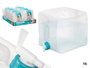 Leknes Seau Pliable 10L Transparent et Bleu 21x10x20cm PP/LDPE (Set de 24)