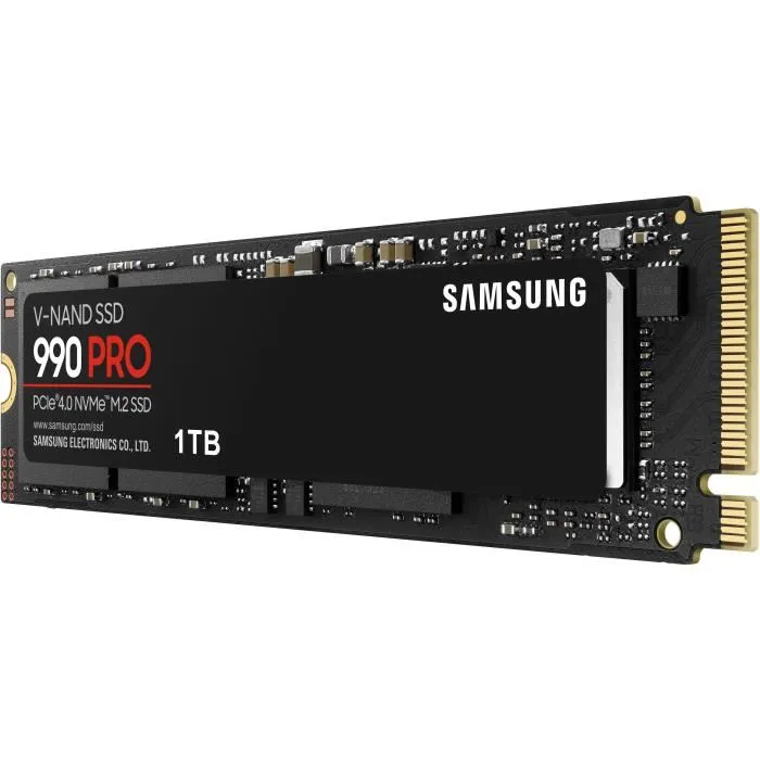 Samsung 990 PRO SSD Interne 1 To NVMe M.2 PCIe 4.0x4 Lecture 7 450 Mo/s Samsung 990 PRO SSD Interne 1 To NVMe M.2 PCIe 4.0x4 Lecture 7 450 Mo/s
