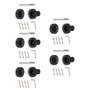 Emuca Lot de 5 rosaces rondes condamnées pour portes intérieures, diamètre 35mm, Zamak, Noir
