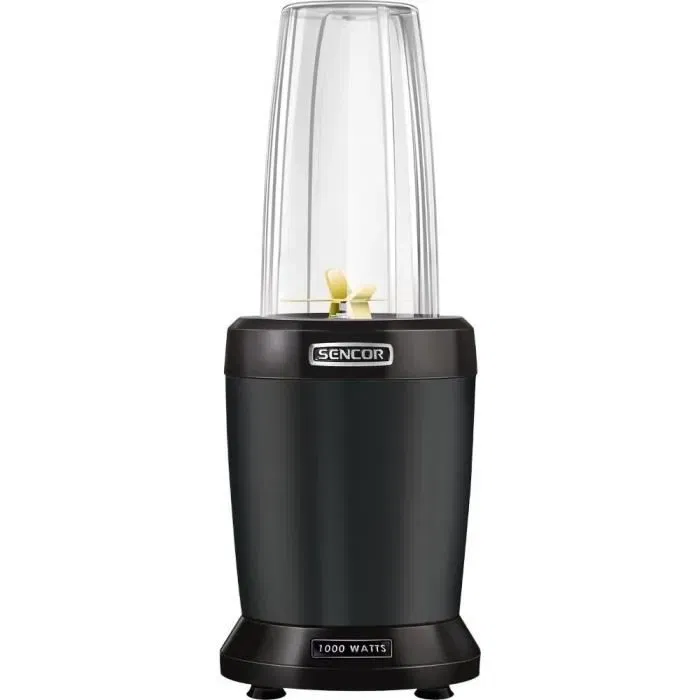 Sencor SNB 4303BK Blender Smoothie Extra Puissance 1200 W avec Accessoires, Bol 1 L et 0.8 L, 6 Lames Titane Inox pour Soupes, Cocktails, Aliments Bébé Sencor SNB 4303BK Blender Smoothie Extra Puissance 1200 W avec Accessoires, Bol 1 L et 0.8 L, 6 Lames Titane Inox pour Soupes, Cocktails, Aliments Bébé