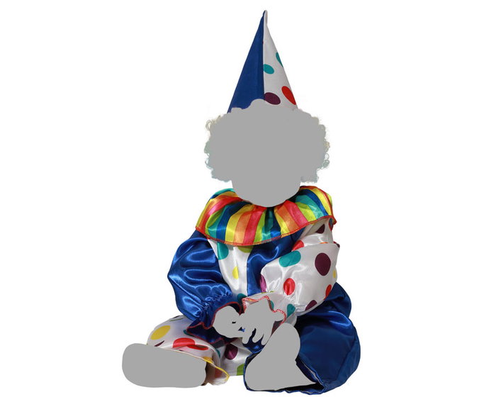 BigBuy Carnival Déguisement Clown Bébé Bleu Arlequin