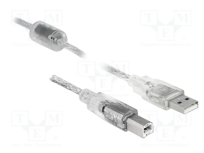 DELOCK Câble USB 2.0 de 1m USB A vers USB B, transparent DELOCK Câble USB 2.0 de 1m USB A vers USB B, transparent