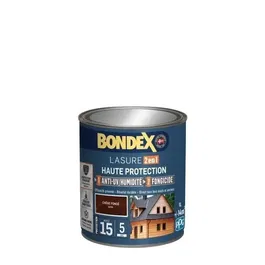 Bondex Lasure 2 en 1 Satin Haute Protection 5 ans Chêne Foncé - Antifongique, Anti-UV, Anti-Goutte pour Bois Neufs et Anciens - Classe A+