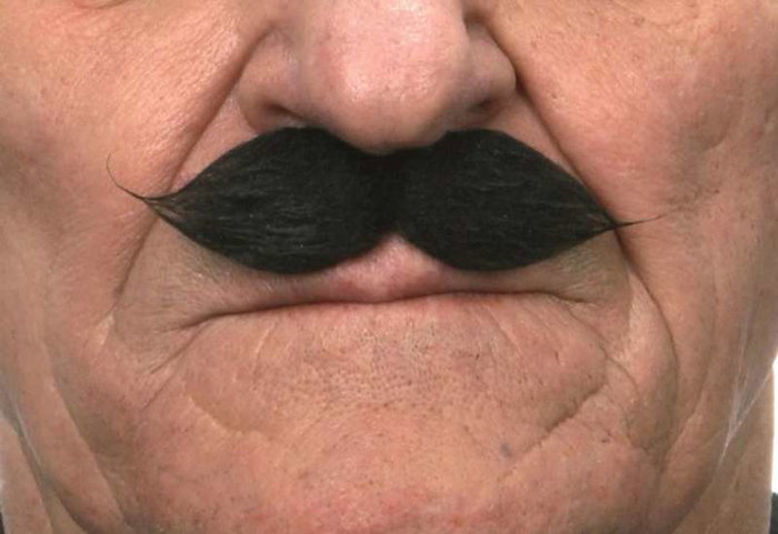 My Other Me Bigote noir - Moustache postiche adulte multilingue (français, espagnol, anglais...) - Taille unique - Multicolore