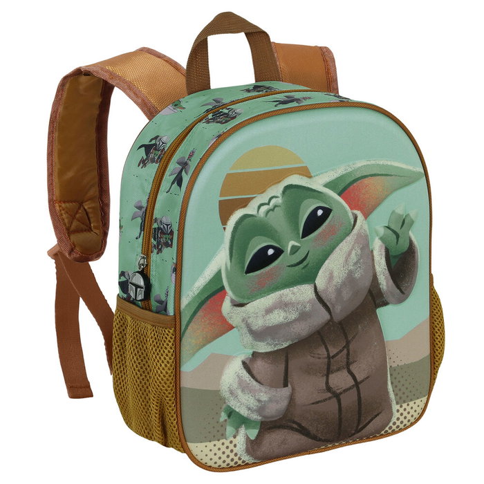 KARACTERMANIA Mochila Sac à Dos 3D The Mandalorian Star Wars Grogu Say Hi 31 cm, Compartiment Principal, Poche Latérale Mesh