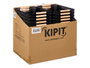 KIPIT Panier en plastique avec anses en bambou Noir 36x22cm