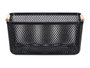 KIPIT Panier en plastique avec anses en bambou Noir 36x22cm