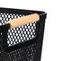 KIPIT Panier en plastique avec anses en bambou Noir 36x22cm